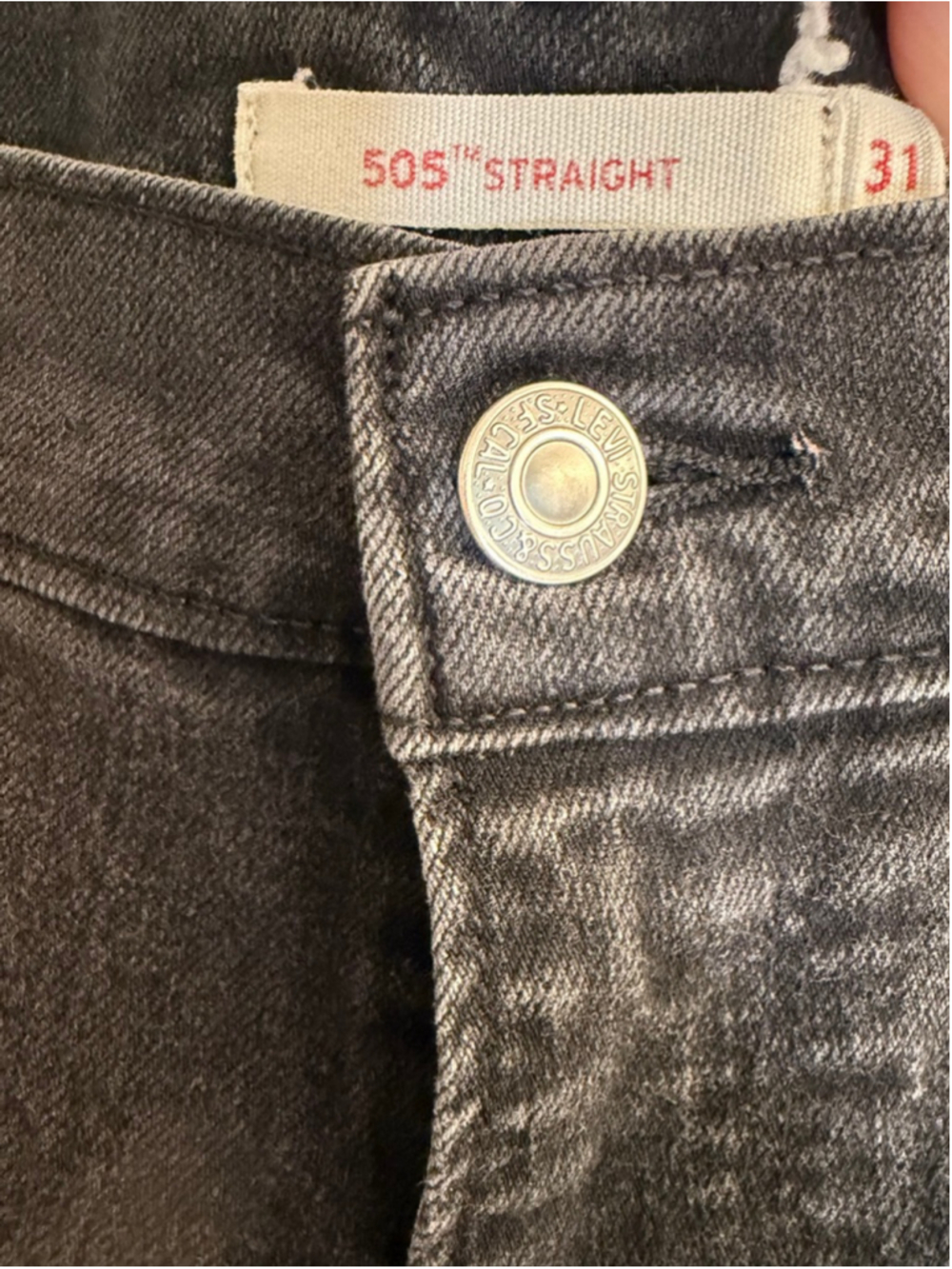 Levi's 505 Straight Leg Jeans Black Women's Size 31 EUC - Picture 2 of 3